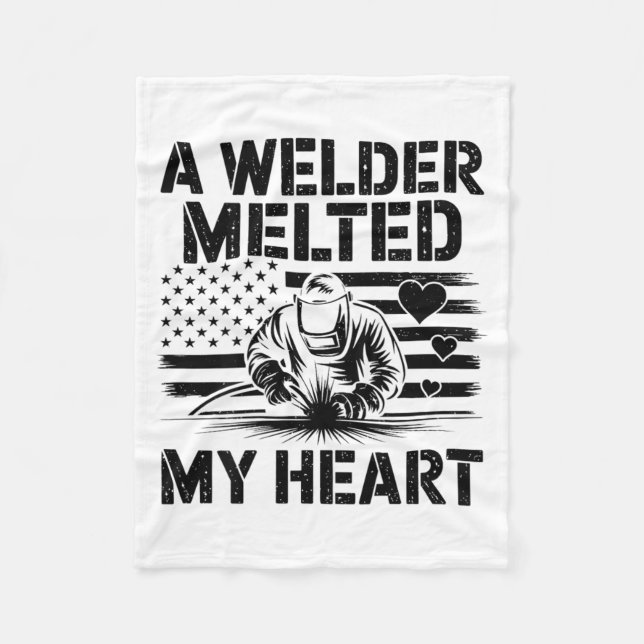 Cobertor De Velo A Welder Melted My Heart Valentine Day On Ck Wel  (Frente)