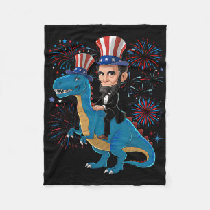 Cobertor De Velo Abe Lincoln Montado Em Um Dinossauro Engraçado 4 D