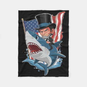 Cobertor De Velo Abe Lincoln Pilotando Tubarão Incrível Quatro De J