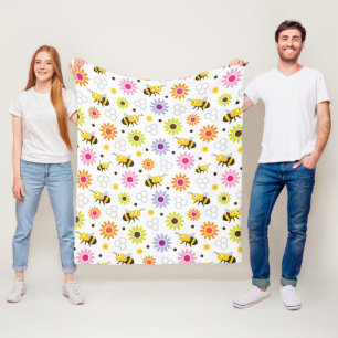 Cobertor De Velo Abelhas e Flores