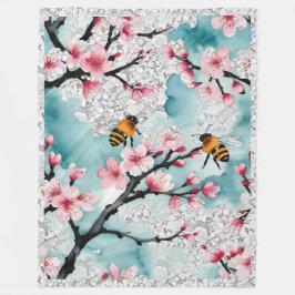 Cobertor De Velo Abelhas e Florestas Rosa