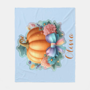 Cobertor De Velo Abóbora Bela com Flores Personalizadas