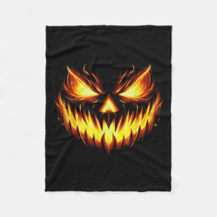 Cobertor De Velo Abóbora de Halloween Cara de Abobora Assustadora