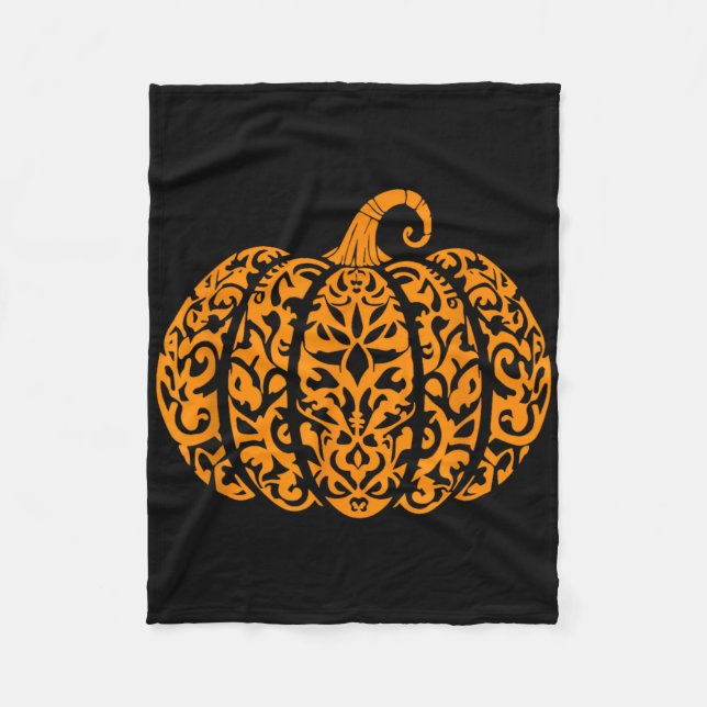 Cobertor De Velo Abóbora de Halloween Engraçada Abóbora de Ação de  (Frente)