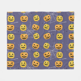 Cobertor De Velo Abóbora de Halloween - Padrão Divertido 