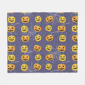 Cobertor De Velo Abóbora de Halloween - Padrão Divertido