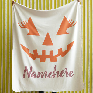 Cobertor De Velo Abóbora de Halloween Personalizada Feminina Jack O