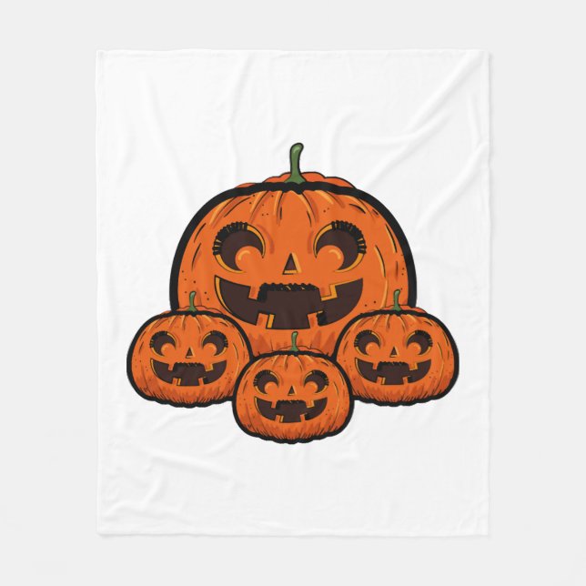 Cobertor De Velo Abóbora Dia de as Bruxas engraçado, Dia das Bruxas (Frente)