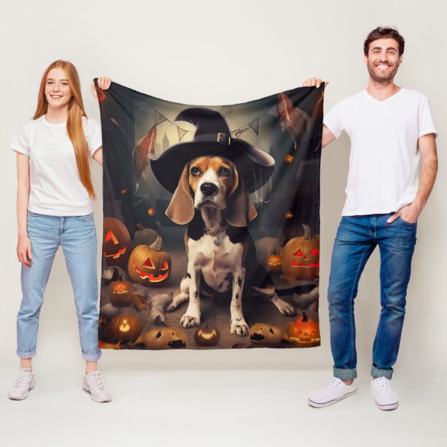 Cobertor De Velo Abóboras Beagle Halloween Assustadoras (In Situ)