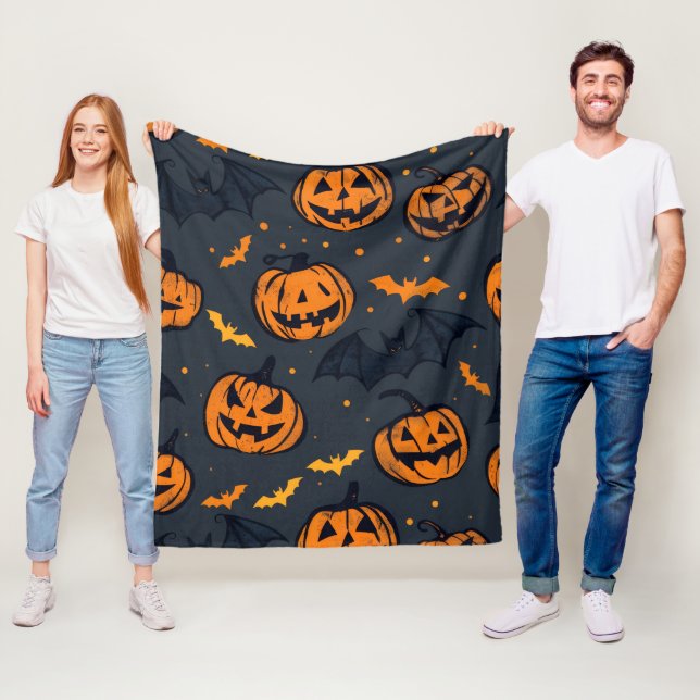 Cobertor De Velo Abóboras fofas e Halloween fofo  (In Situ)