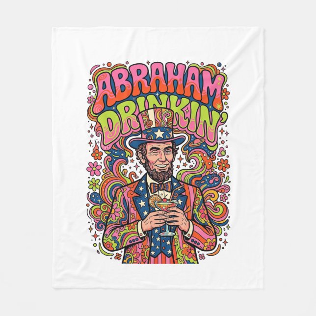 Cobertor De Velo Abraão Patriótico Bebendo Retro (Frente)
