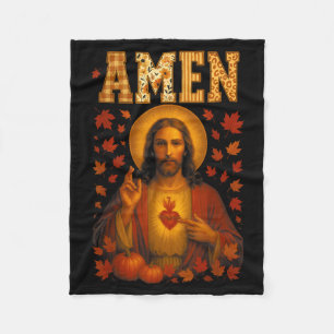 Cobertor De Velo Abraço Amen Outono Jesus Versículos da Bíblia Cris