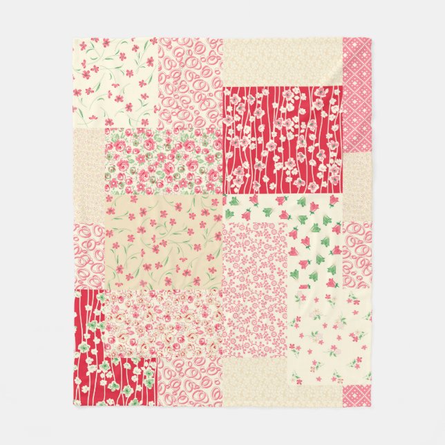Cobertor De Velo abstract hand drawn seamless patchwork pattern wit (Frente)