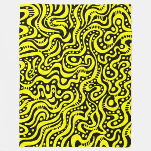 Cobertor De Velo Abstrato 041211 - Amarelo em preto