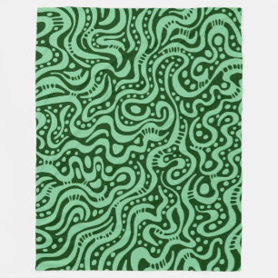 Cobertor De Velo Abstrato 041211 - Verde esmaecido sobre verde flor