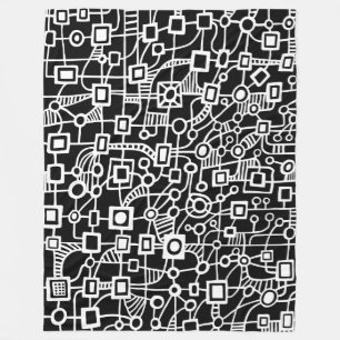 Cobertor De Velo Abstrato 070517 - Branco no preto