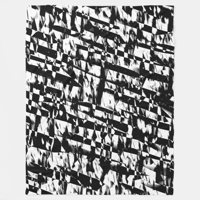 Cobertor De Velo Abstrato 190819 - 010 - Preto e Branco (Frente)