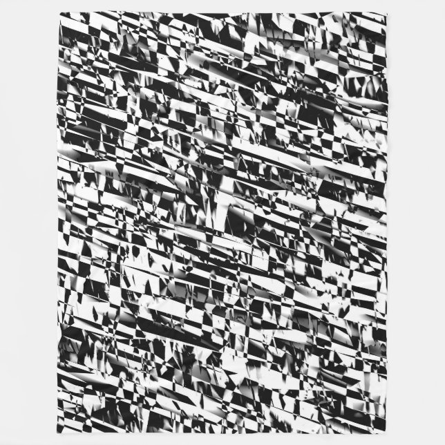 Cobertor De Velo Abstrato 190819 - 011 - Preto e Branco (Frente)
