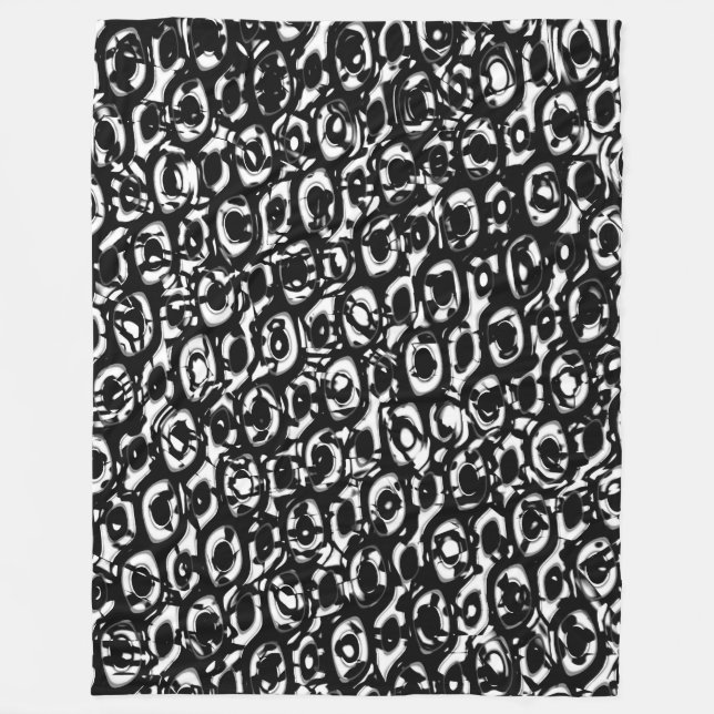 Cobertor De Velo Abstrato 190819 - 02 - Preto e Branco (Frente)