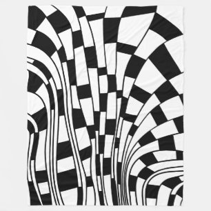 Cobertor De Velo Abstrato 290417 - Preto em branco