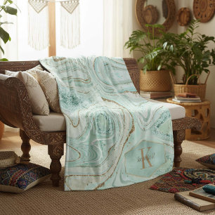 Cobertor De Velo Abstrato Agate Monograma, ID827