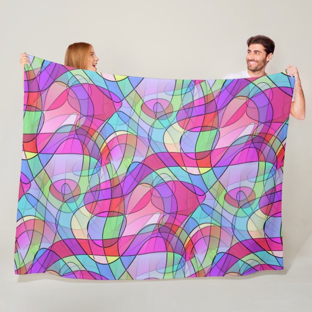 Cobertor De Velo Abstrato Art - Loops rabugentos Padrão 1 sem costu (In Situ)