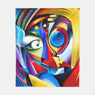 Cobertor De Velo Abstrato artística colorida WhimsicalFolheto