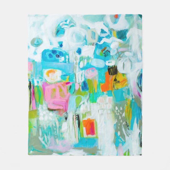 Cobertor De Velo Abstrato azul (Frente)