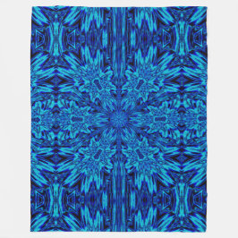 Cobertor De Velo Abstrato Bohemian Blue Daisy Floral Cozy