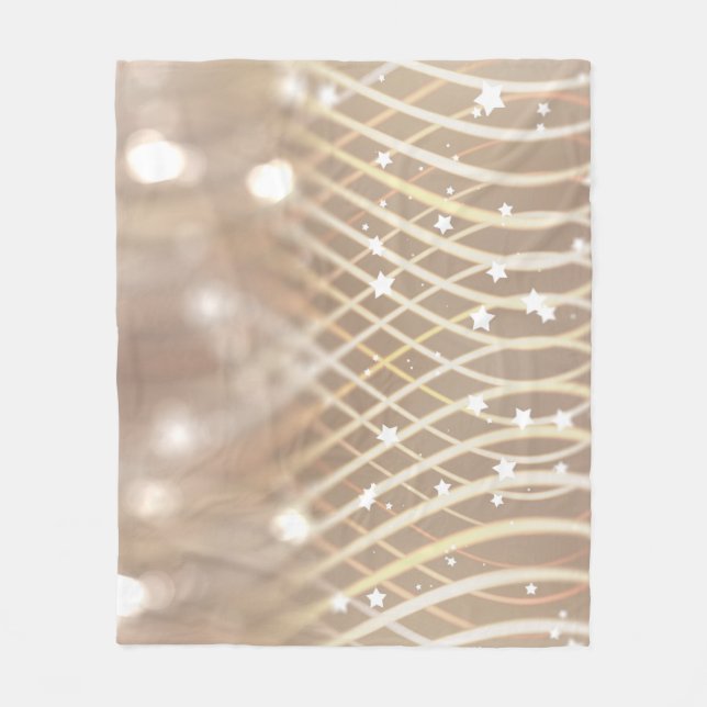 Cobertor De Velo Abstrato Brown, Waves Stars Background. (Frente)