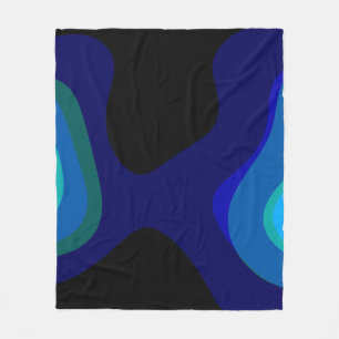 Cobertor De Velo abstrato de 1007 Preto E Azul