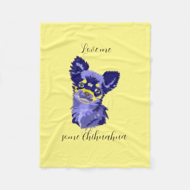 Cobertor De Velo Abstrato de Cute Chihuahua Fleece Blanket (Frente)