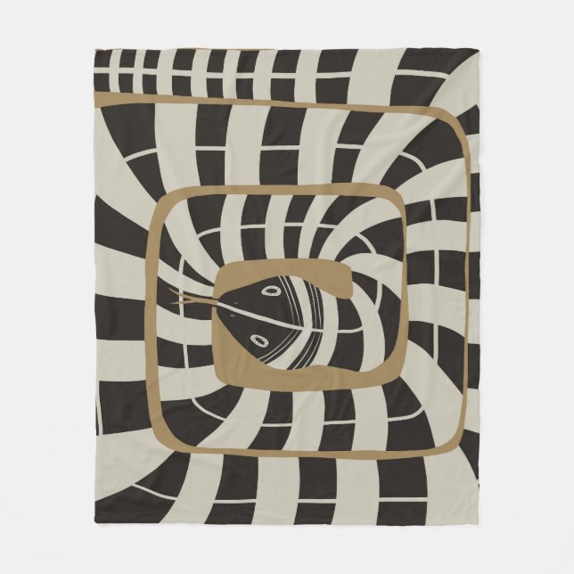 Cobertor De Velo Abstrato de diversão com Cobra em tons neutros cas (Frente)