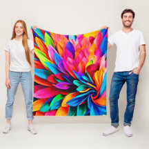 Abstrato de Flor Arco-Íris Vibrante