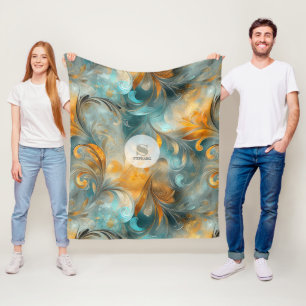 Cobertor De Velo Abstrato de Paisley Metálico Russo - Inspirado na