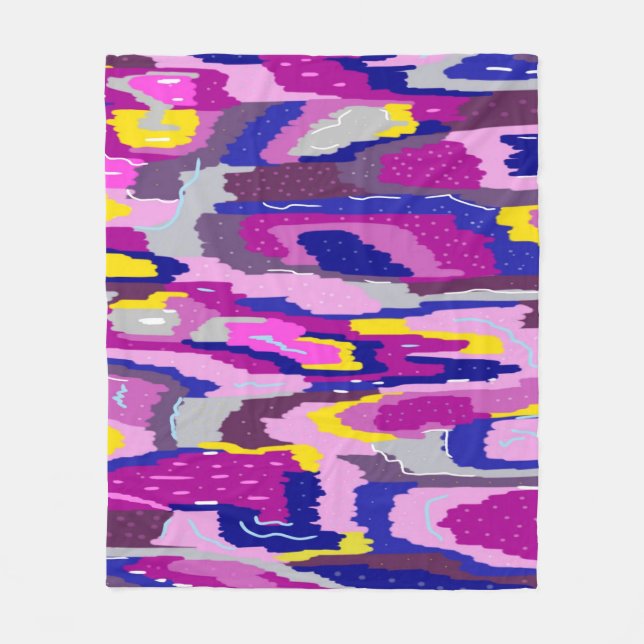 Cobertor De Velo Abstrato de Starry em Purples e Blues (Frente)