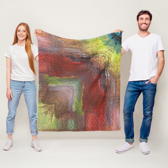 Cobertor De Velo Abstrato de textura arco-íris (In Situ)