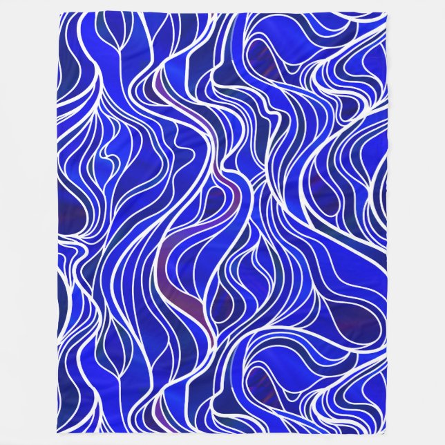 Cobertor De Velo Abstrato de vidro de cor azul (Frente)