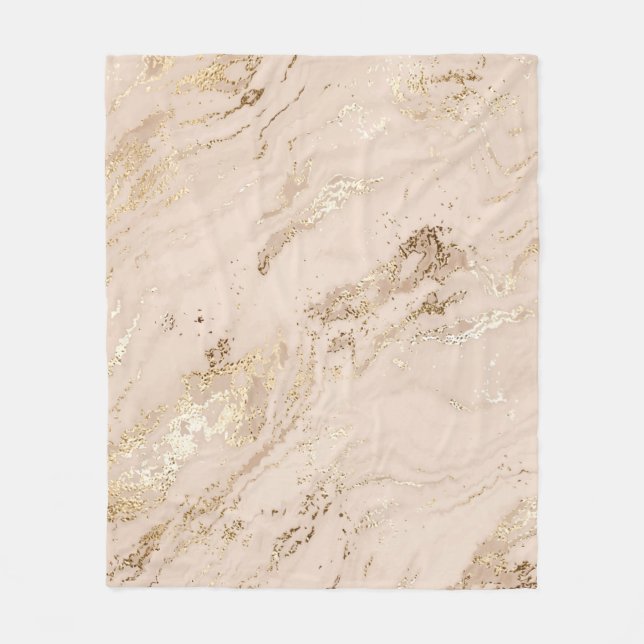 Cobertor De Velo Abstrato dourado com ondas de brilho (Frente)