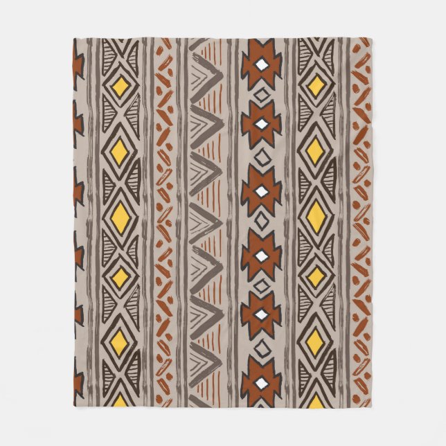 Cobertor De Velo Abstrato étnica: padrão desenhado à mão (Frente)