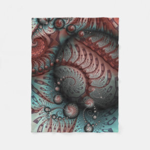Cobertor De Velo Abstrato Fantasy Fractal Art Balls Brown Blue