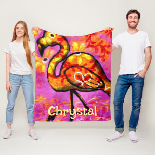 Cobertor De Velo Abstrato Flamingo Bird Personalizado