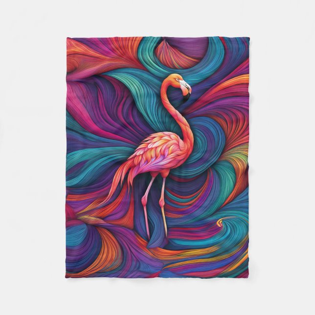 COBERTOR DE VELO ABSTRATO FLAMINGO BLANKET (Frente)
