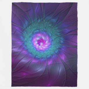 Cobertor De Velo Abstrato Floral Beauty Fractal Colorida Flor