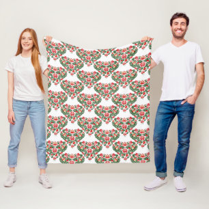 Cobertor De Velo Abstrato Floral Folk Heart