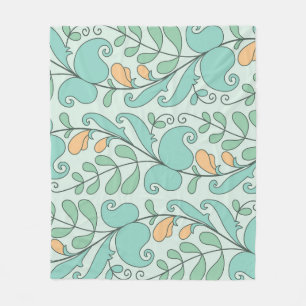 Cobertor De Velo Abstrato Floral: Padrão Sem Fios Vintage