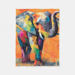Cobertor De Velo Abstrato Happy Rainbow Elephant