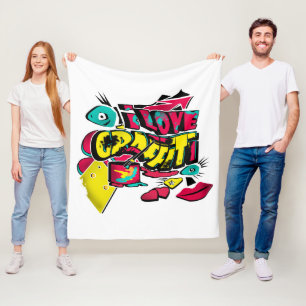 Cobertor De Velo Abstrato história em quadrinhos grafite estilo te