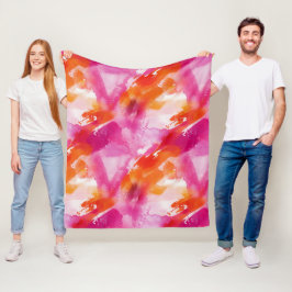 Cobertor De Velo Abstrato Laranja Rosa-Cor-de-Água