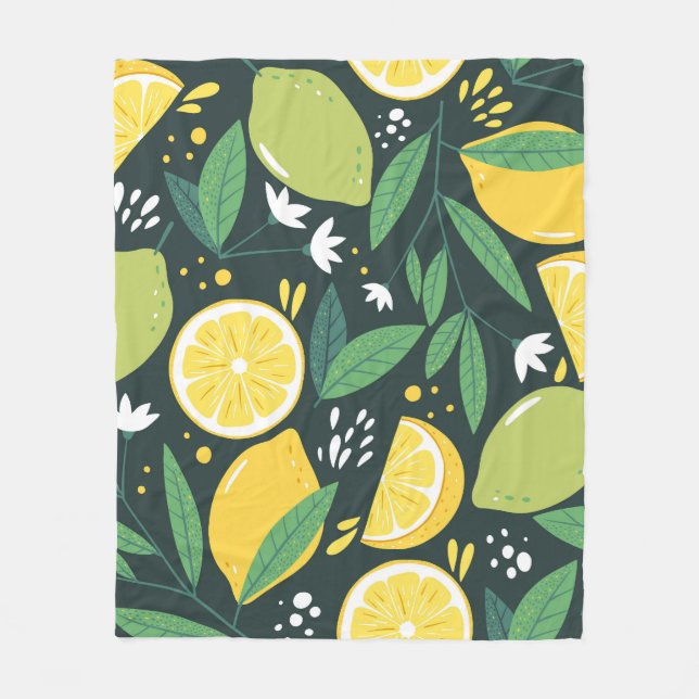 Cobertor De Velo Abstrato Lemon: Arte Moderna Sem Costura. (Frente)